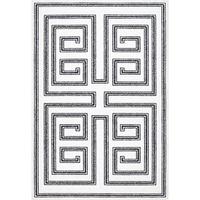 Staley Modern Black Washable Area Rug