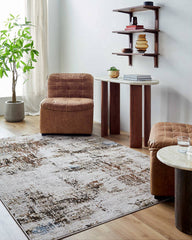 Mizraim Rustic Dark Brown Area Rug
