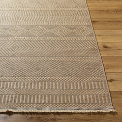 Aarion Cottage Tan Washable Area Rug