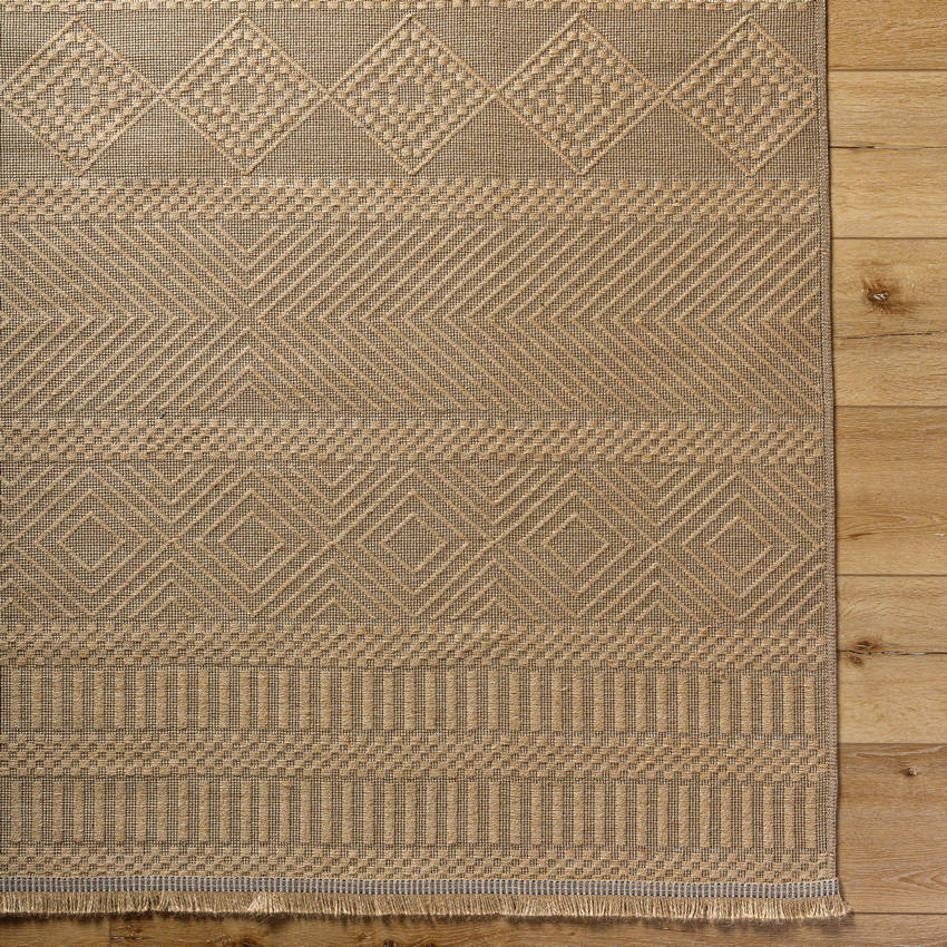 Aarion Cottage Tan Washable Area Rug