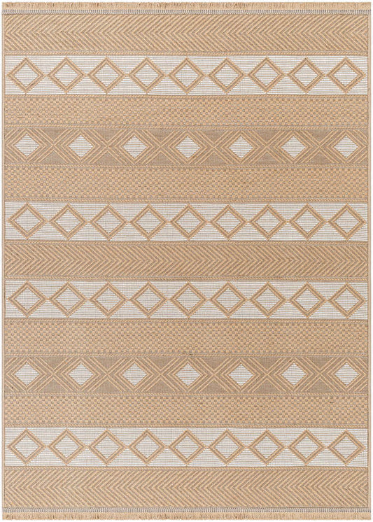 Jose Cottage Tan/Cream Washable Area Rug