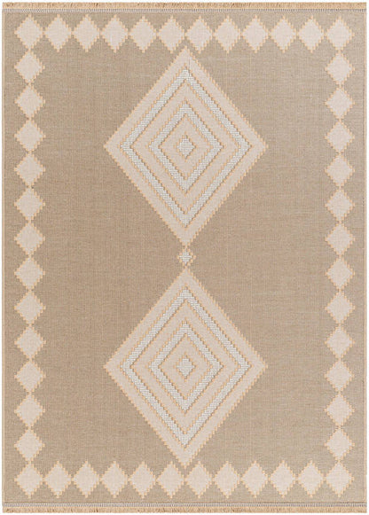 Joson Cottage Tan/Light Beige Washable Area Rug