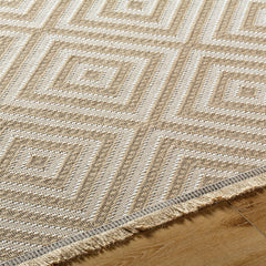 Ayn Cottage Tan/Light Beige Washable Area Rug