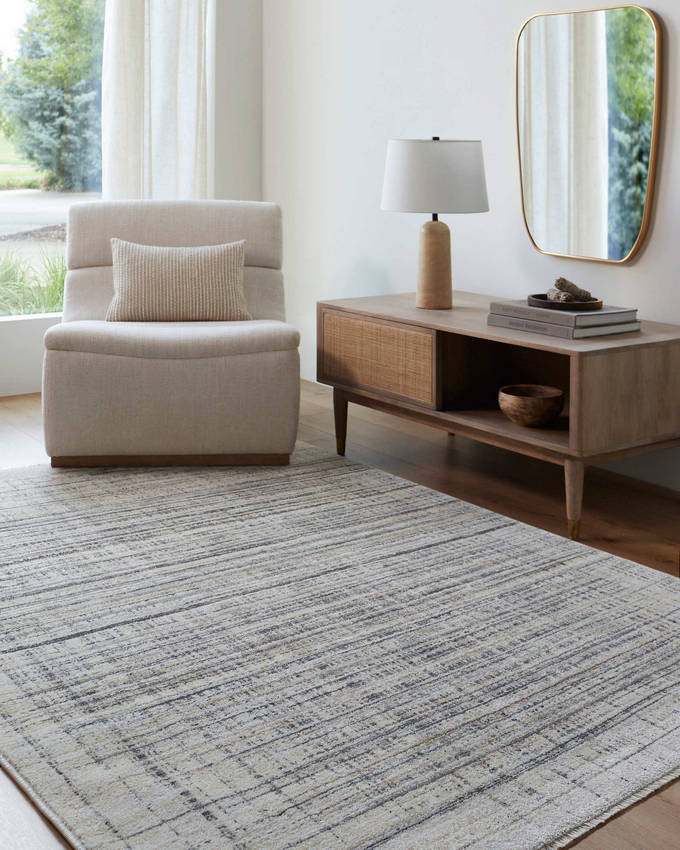 Mikayla Modern Light Slate/Oatmeal Area Rug
