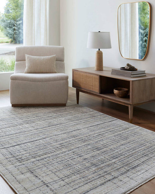 Mikayla Modern Light Slate/Oatmeal Area Rug