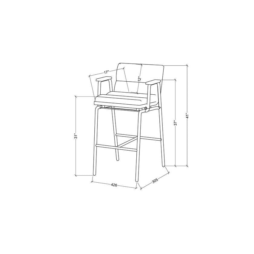 Marinna Black Bar Stool
