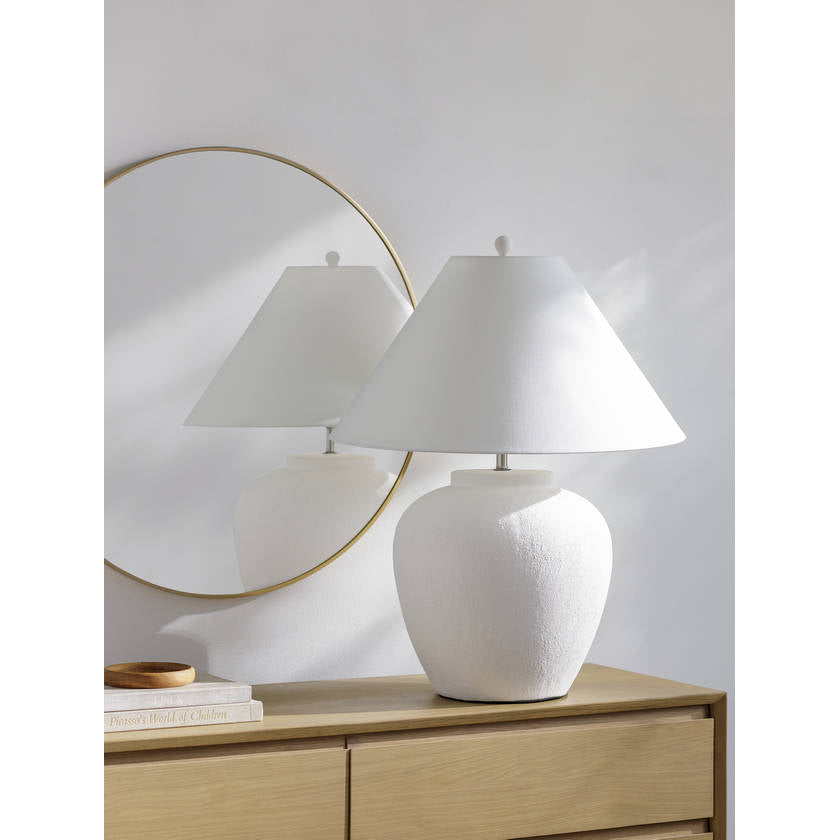 Wallasey Rustic White Table Lamp