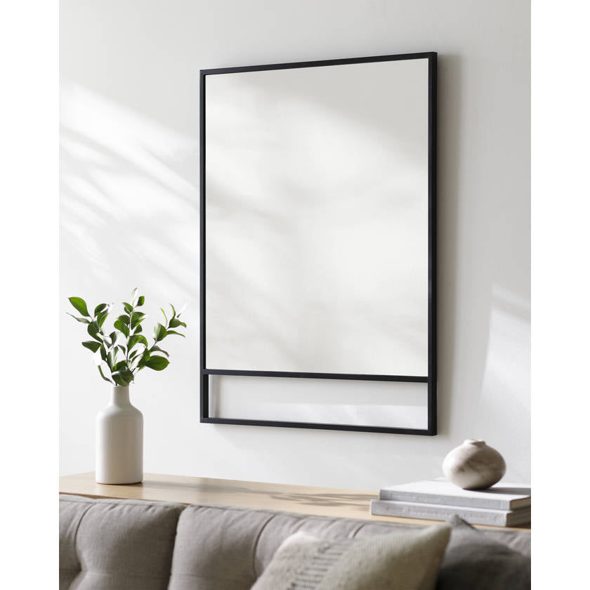 Aldric Rustic Black Wall Mirror