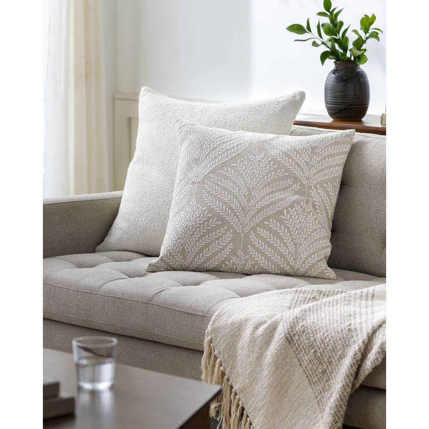 Jacquana Beige Pillow Cover