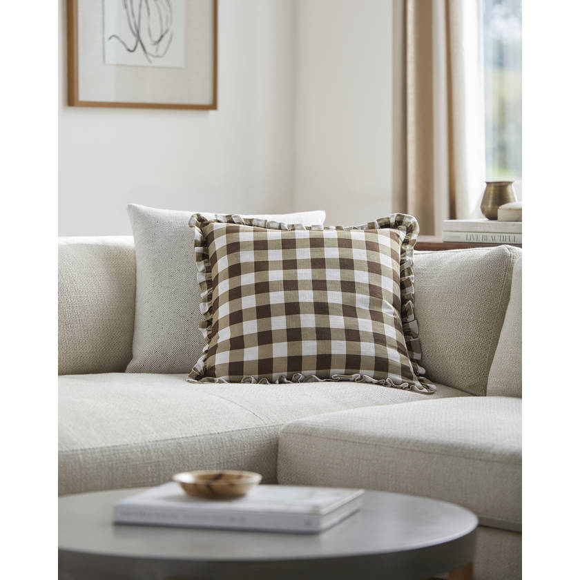 Lon Olive/Dark Brown Pillow Cover