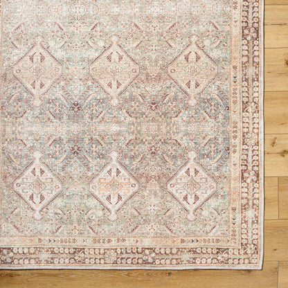 Shalini Traditional Dark Brown Washable Area Rug