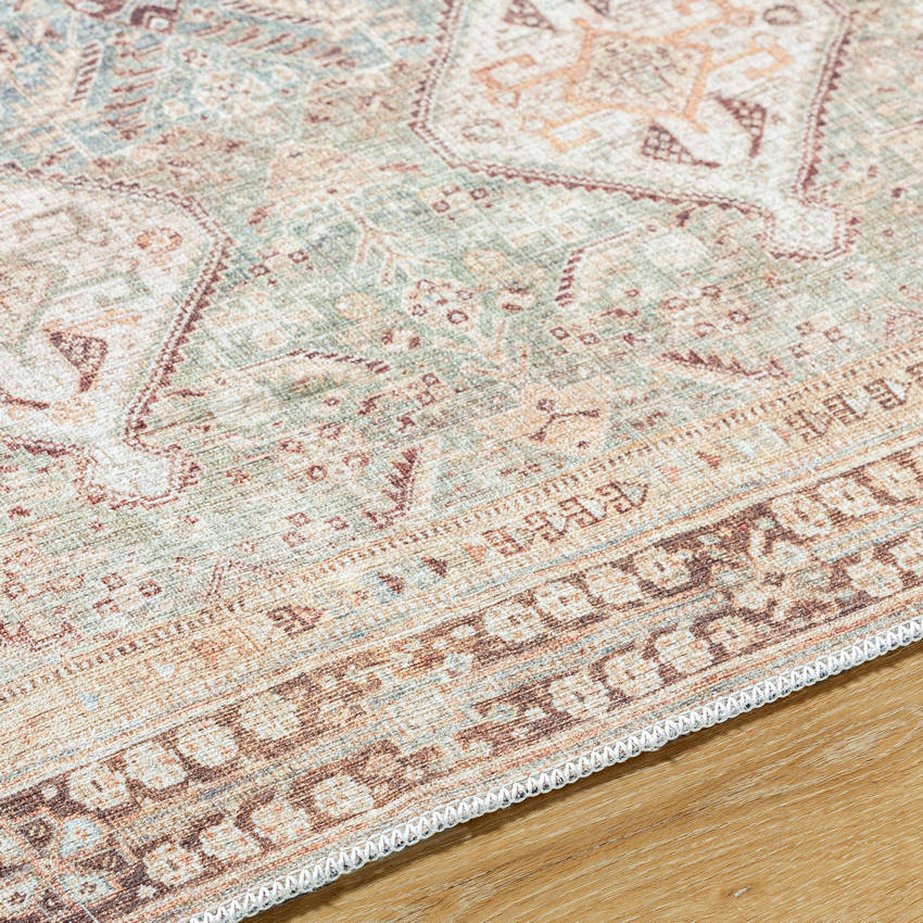 Shalini Traditional Dark Brown Washable Area Rug