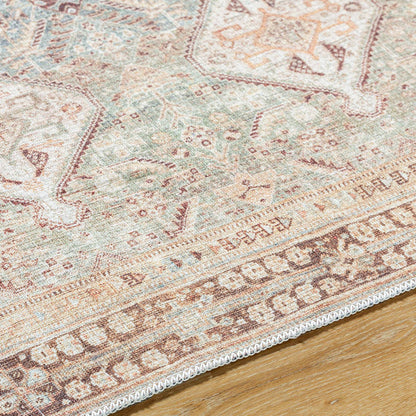 Shalini Traditional Dark Brown Washable Area Rug