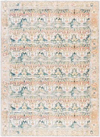 Kathaleen Traditional Apricot Washable Area Rug
