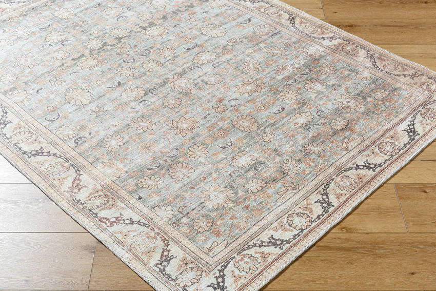 Brenin Traditional Light Brown Washable Area Rug