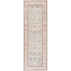 Kyeisha Traditional Pale Blue Washable Area Rug