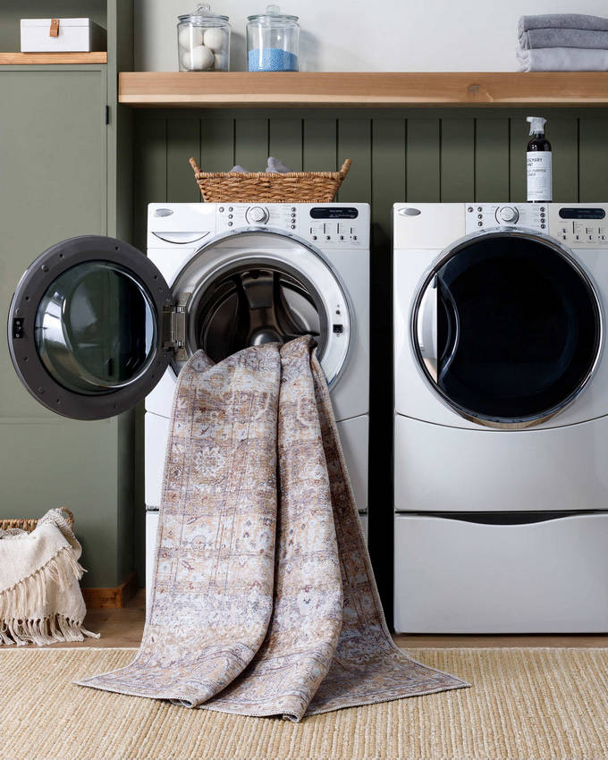 Epifanio Traditional Dark Brown Washable Area Rug