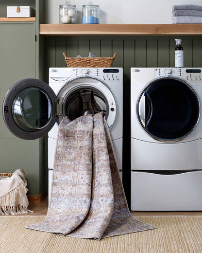 Epifanio Traditional Dark Brown Washable Area Rug