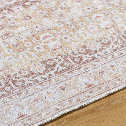 Kyna Traditional Light Brown Washable Area Rug