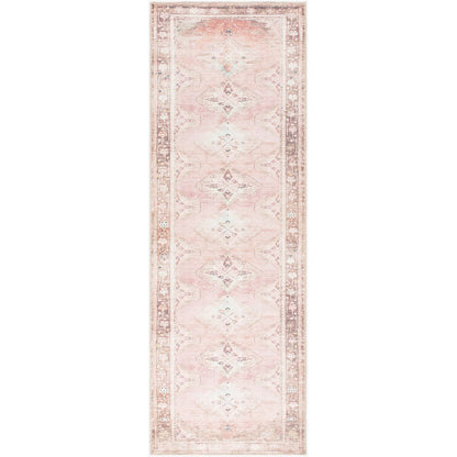 Candise Traditional Dusty Pink Washable Area Rug