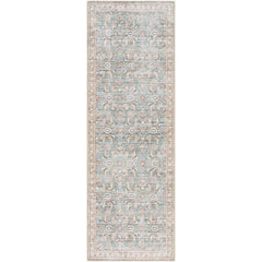 Bradly Traditional Dark Green Washable Area Rug