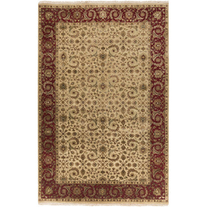 Serra Modern Tan/Brick Red Area Rug