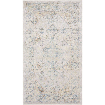 Maurita Traditional Light Silver Washable Area Rug