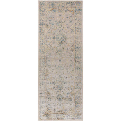 Maurita Traditional Light Silver Washable Area Rug