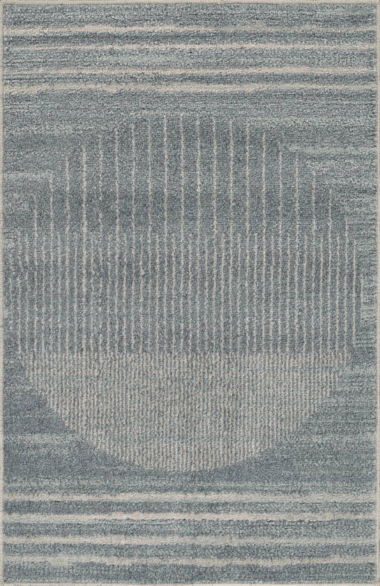 Elk Falls Modern Slate Blue Washable Area Rug