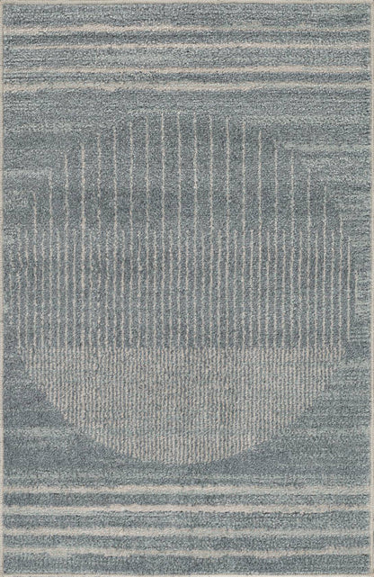 Elk Falls Modern Slate Blue Washable Area Rug