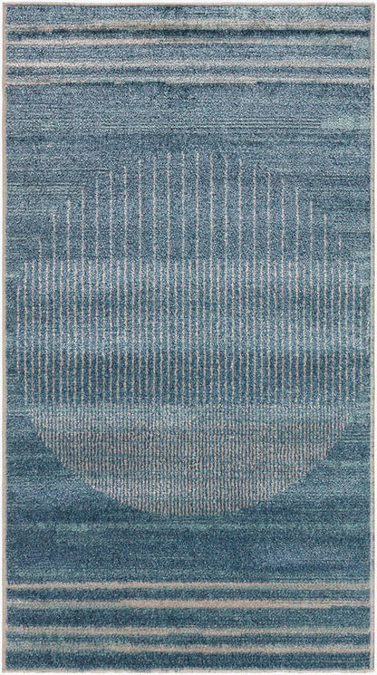 Elk Falls Modern Slate Blue Washable Area Rug