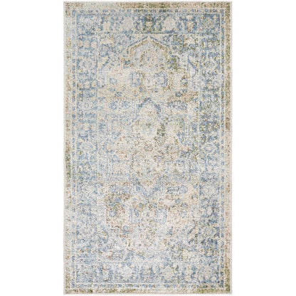 Elkhorn Traditional Silver Washable Area Rug
