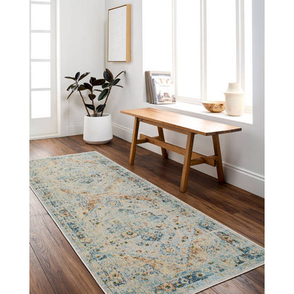 Estill Traditional Slate Washable Area Rug