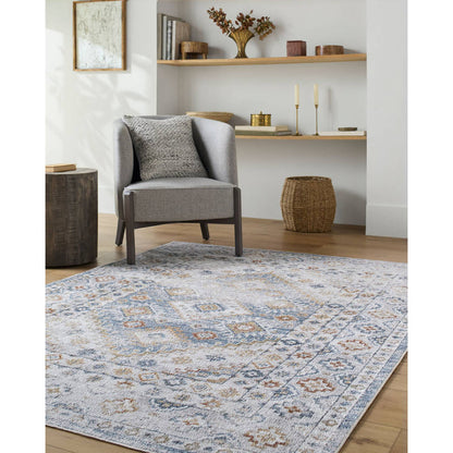 Stephen Traditional Slate Washable Area Rug