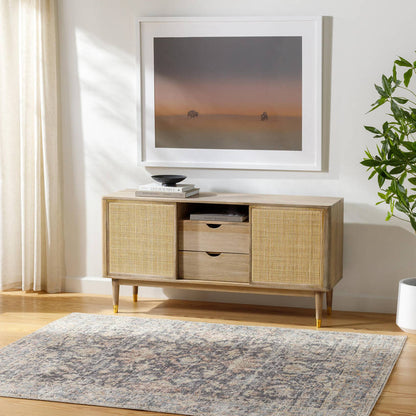 Olympic Traditional Charcoal/Sky Blue Area Rug - Our PNW Home x Livabliss