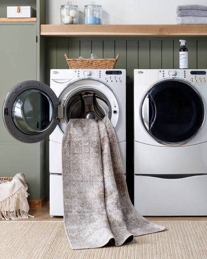 Rainier Traditional Dark Brown/Cream Washable Area Rug - Our PNW Home x Livabliss