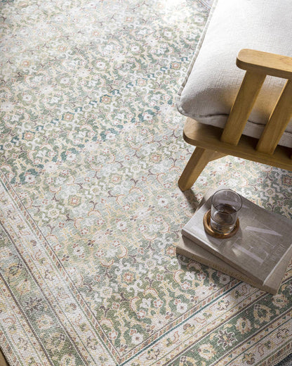 Rainier Traditional Olive Washable Area Rug - Our PNW Home x Livabliss