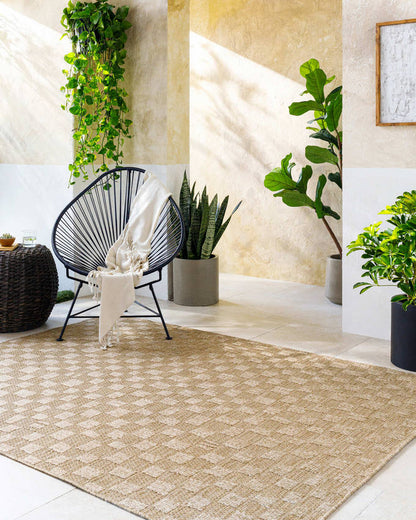 Tiphanie Cottage Light Brown Area Rug