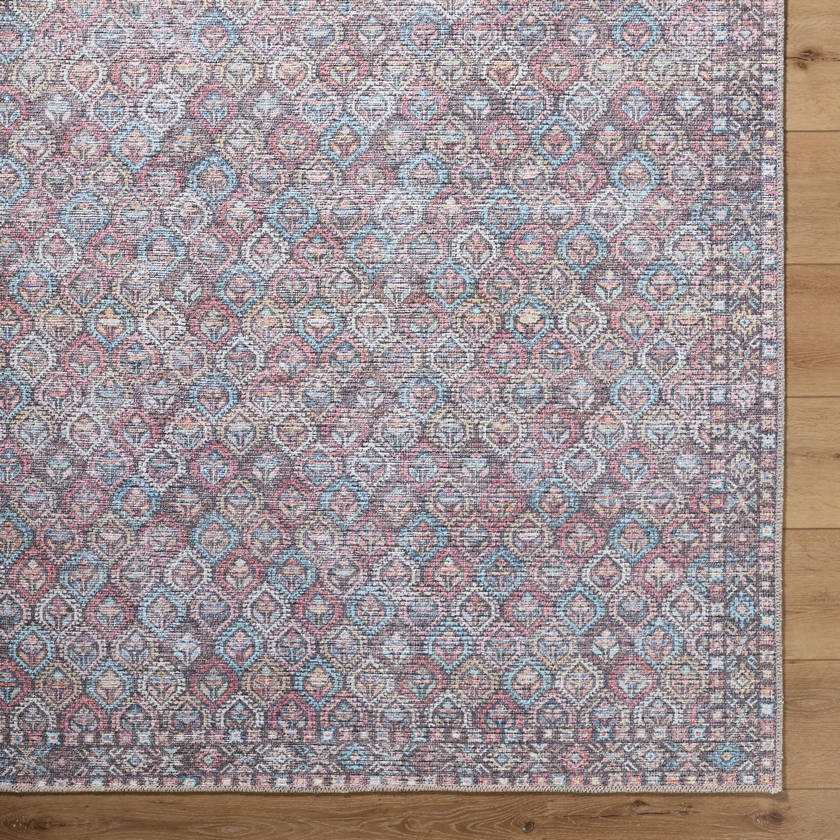 Rommy Traditional Pink Washable Area Rug