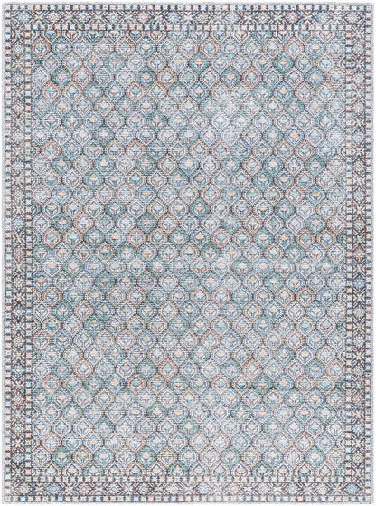 Rommy Traditional Dark Green Washable Area Rug