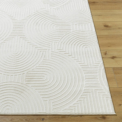 Ramsay Modern Cream/Ivory Washable Area Rug