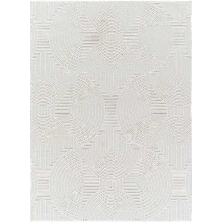 Ramsay Modern Cream/Ivory Washable Area Rug