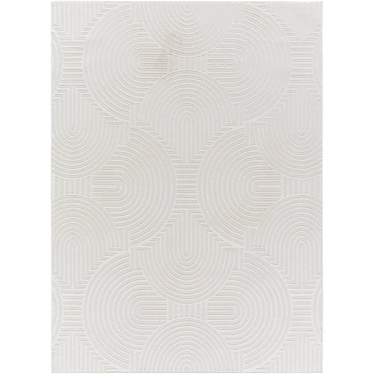 Ramsay Modern Cream/Ivory Washable Area Rug