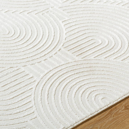 Ramsay Modern Cream/Ivory Washable Area Rug