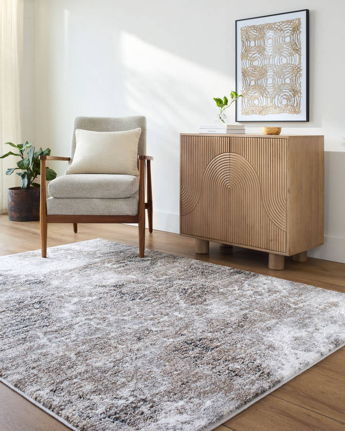 Janay Modern Black/Dark Brown Area Rug