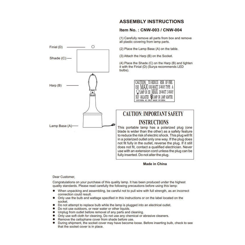 Lillia Cottage White Table Lamp