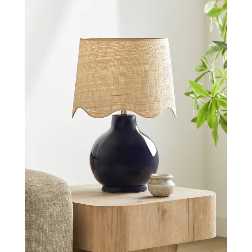 Tereza Rustic Dark Blue Table Lamp