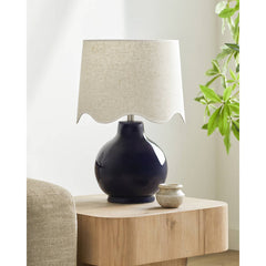 Tereza Rustic Dark Blue/Wheat Table Lamp