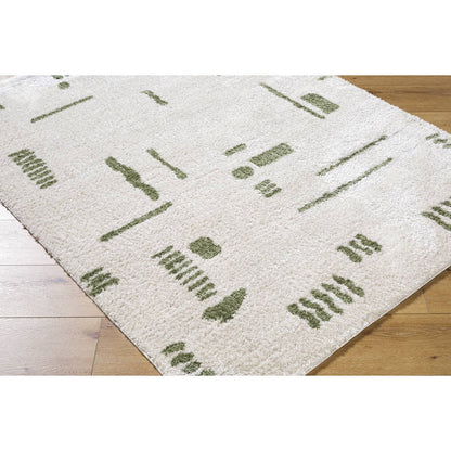 Shareef Modern Grass Green Washable Area Rug