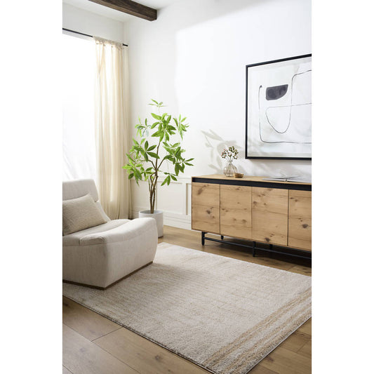 Lyndsi Global Beige Washable Area Rug